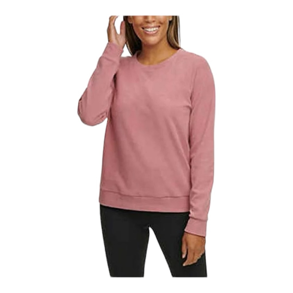 🏷️ MARC NY Extra Soft Ribbed Crewneck LS Sweatshirt SMALL Dried Roses NWT